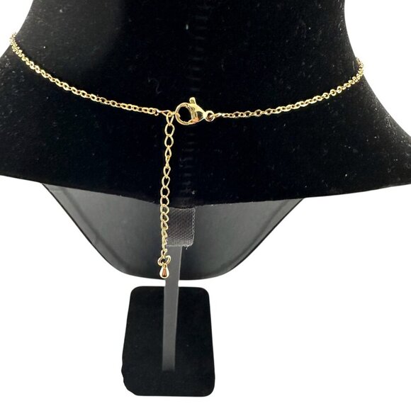 18KT Gold Filled CZ Micro Pave Enamel Medallion Necklace Shield Necklace - Picture 8 of 10